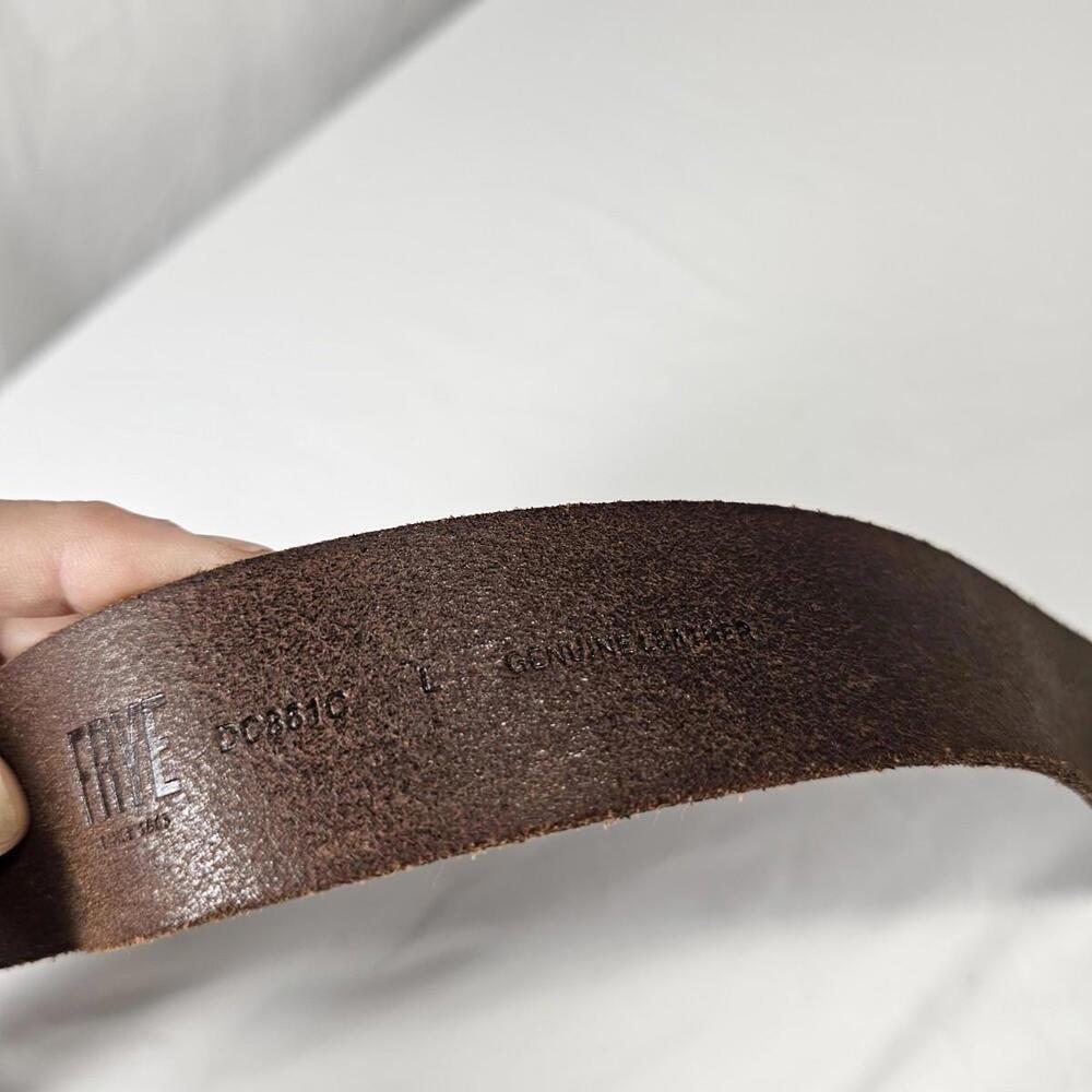 FRYE Women's Distressed Leather Belt & Antiqued Buckle Brown Size L - Picture 6 of 7